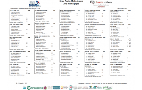 Start liste : la promo